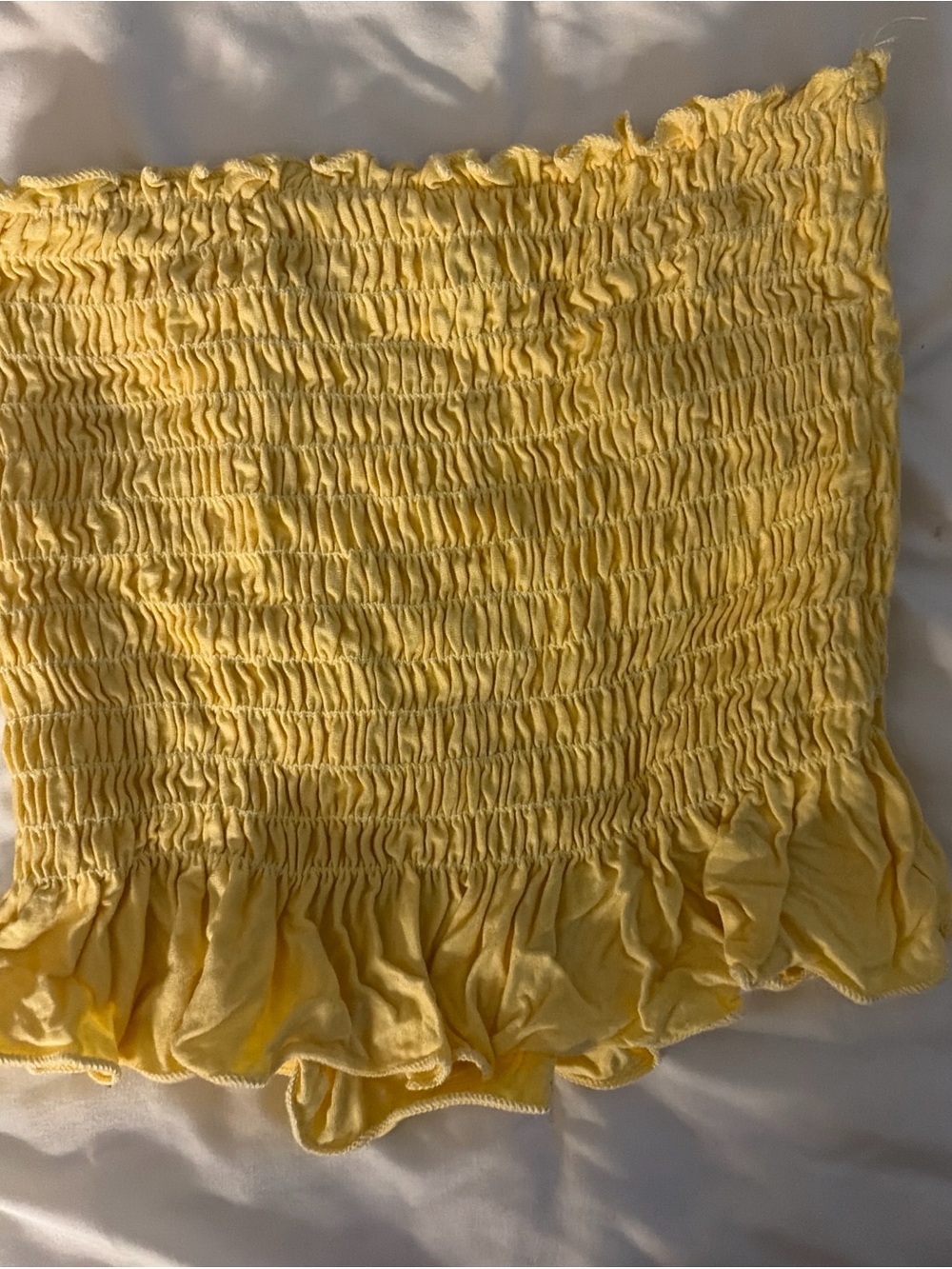 Yellow Smocked Ruffle Mini Skirt